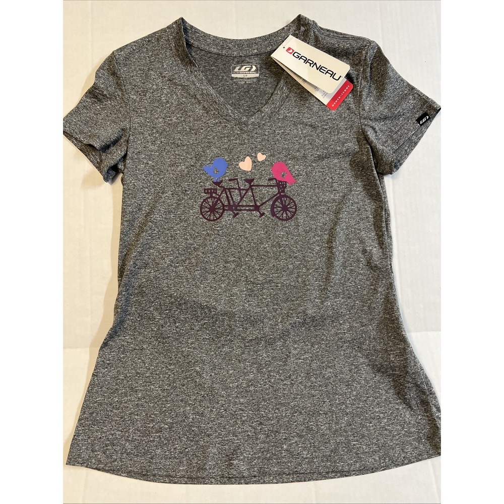 Louis Garneau Performance Short Sleeve Cycling T-shirt Bike Birds & Hearts Small